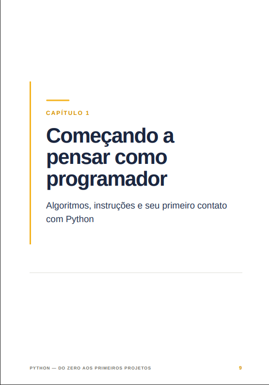 Página de abertura do Capítulo 1 do eBook Python do Zero