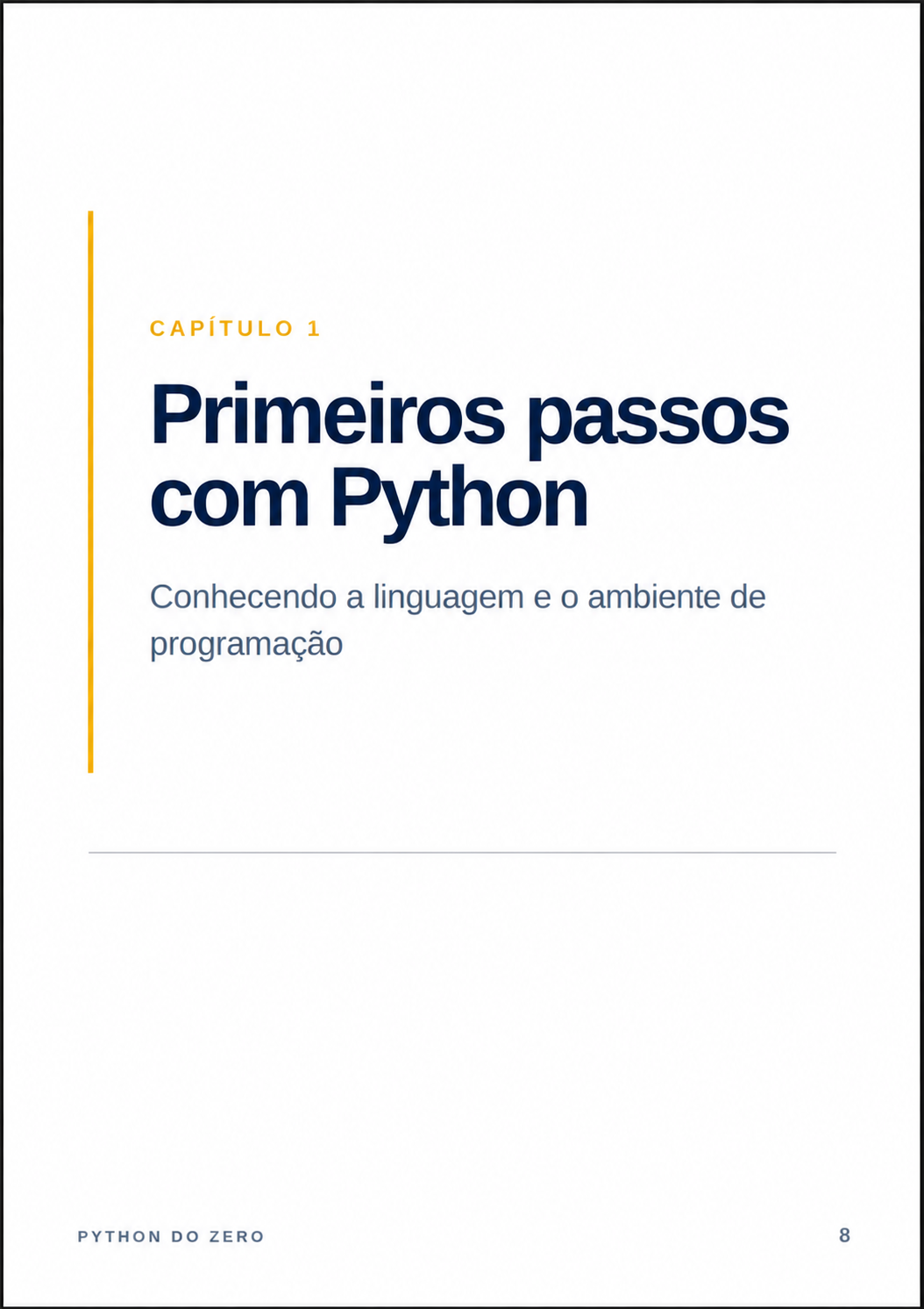 Página de abertura do Capítulo 1 do eBook Python do Zero